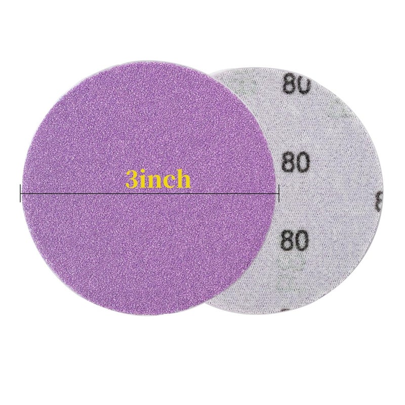 Arilier 3 Inch Sanding Disc 40Pcs, 80 Grit Sandpaper, Drill Sanding Attachment, Wet Dry Hook and Loop Sandpaper Discs for Random Orbital Sanders, Alumina Sand Paper for Wood, Metal, Automotive - Image 4